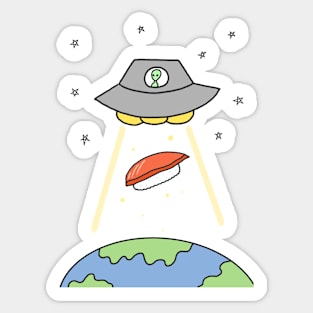 Alien and Sushi Cute Funny Meme Sticker